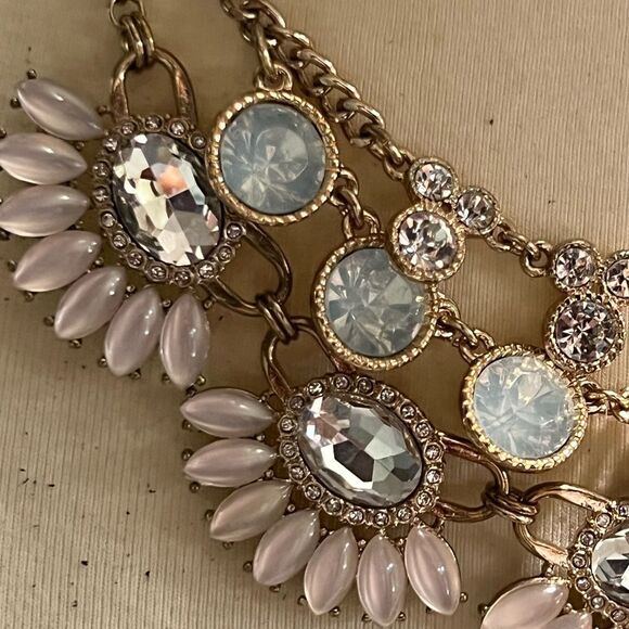 Elegant Gold and White Floral Necklace #PDNK2 - Picture 4 of 9